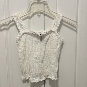 Forever 21 White Smocked Tank Top